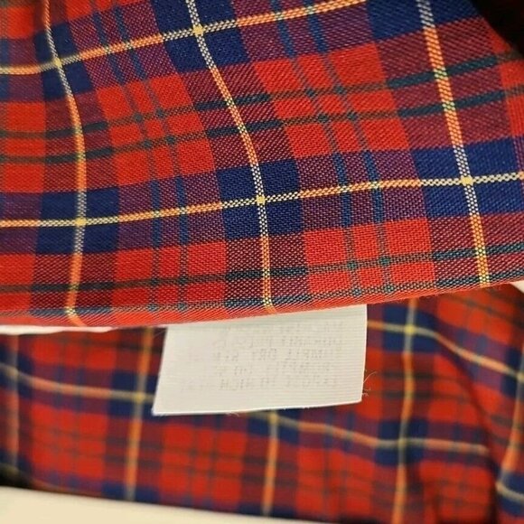 Vintage Wallace Plaid Shorts Mens 38 Red Tartan Surf Skate Hamilton House Trousr - Picture 8 of 10